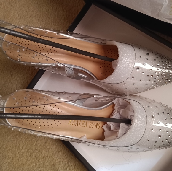 embellished clear heels - Picture 3 of 6